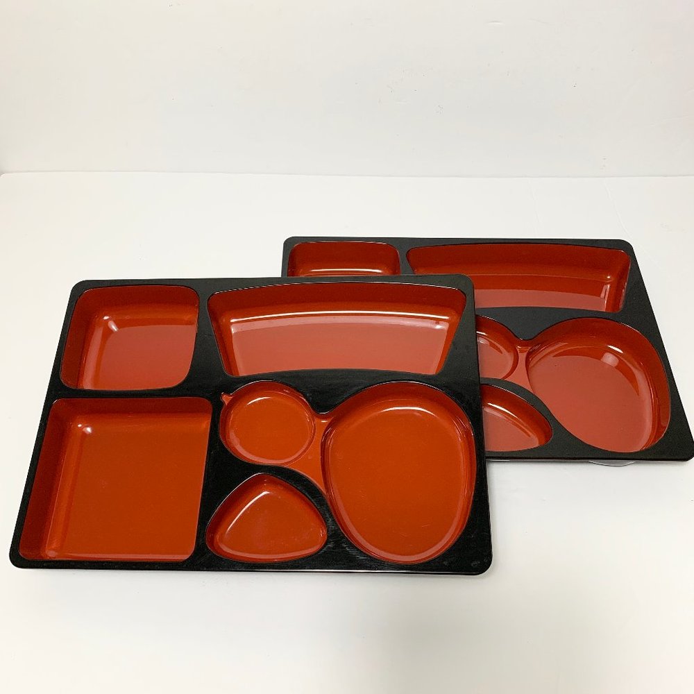 2 Set Japanese Bento Tray Divided Tray 6 Sections